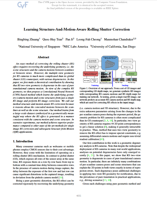 Structure-and-Motion-Aware Rolling Shutter Correction