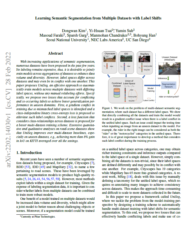 UniSeg Learning Semantic Segmentation from Multiple Datasets with Label Shifts