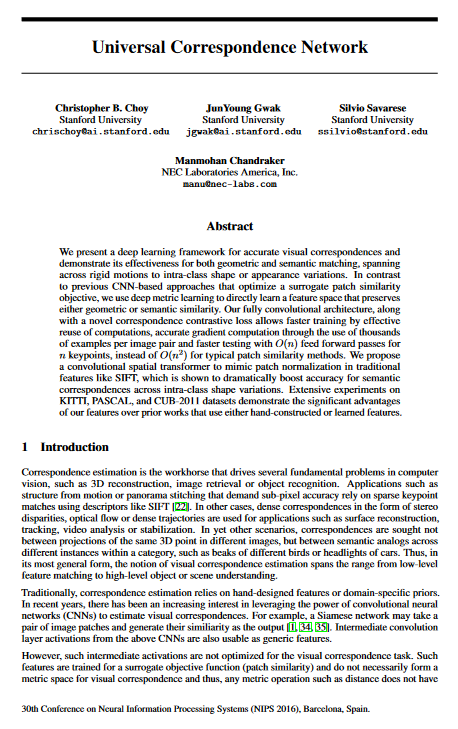 Universal Correspondence Network